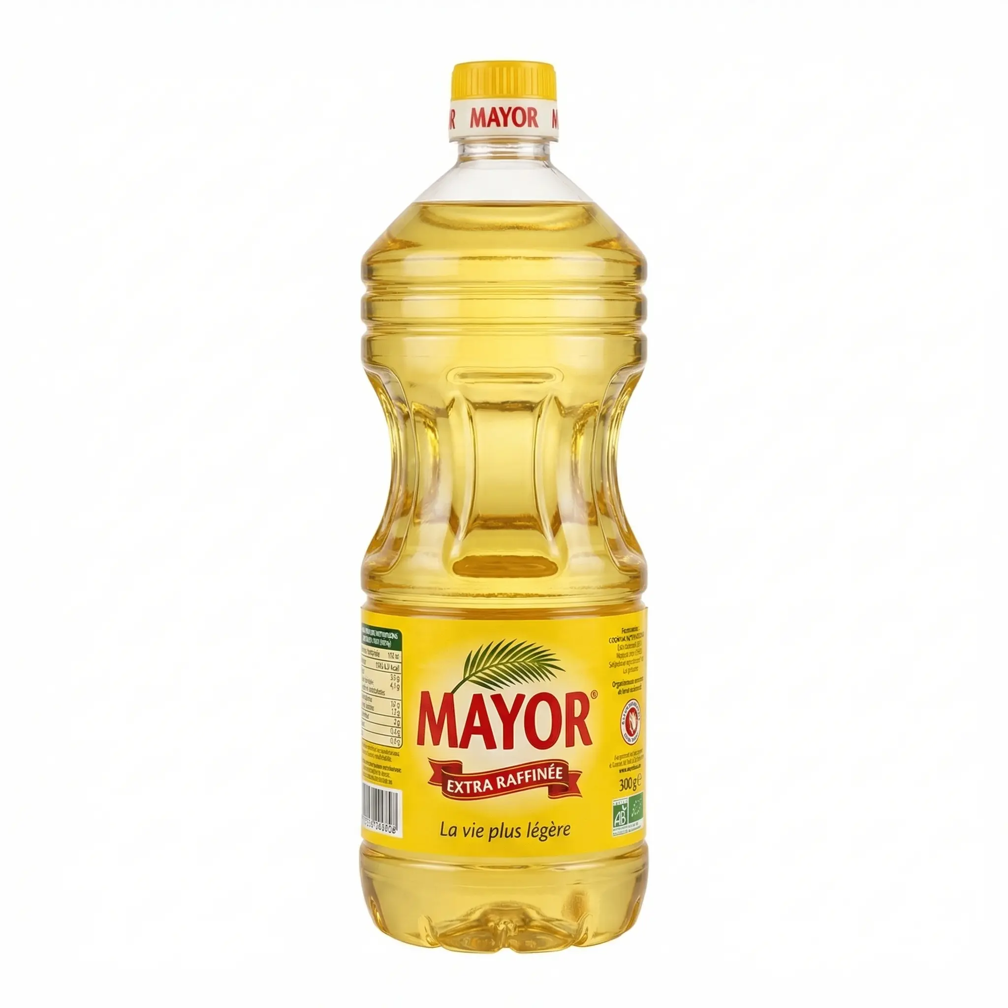 Bouteille huile Mayor 1L étiquette jaune dorée transparente
